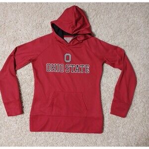 Ohio State Buckeyes Hoodie Men's Medium M Football Scarlet and Gray Pullover